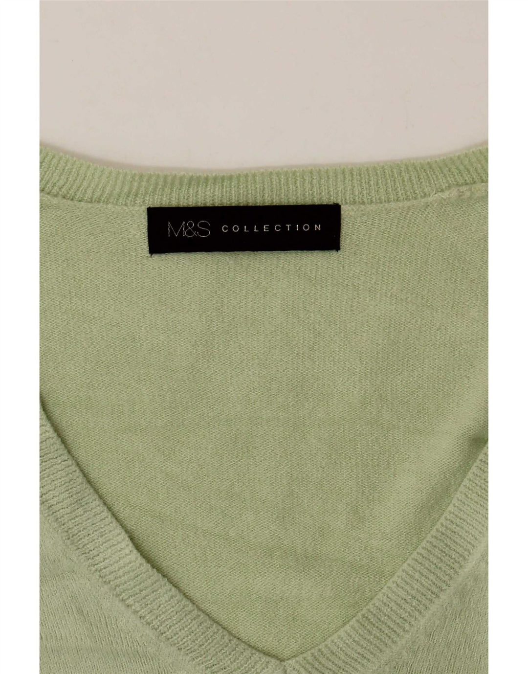Suéter feminino Marks & Spencer com decote em V Reino Unido 16 grande verde