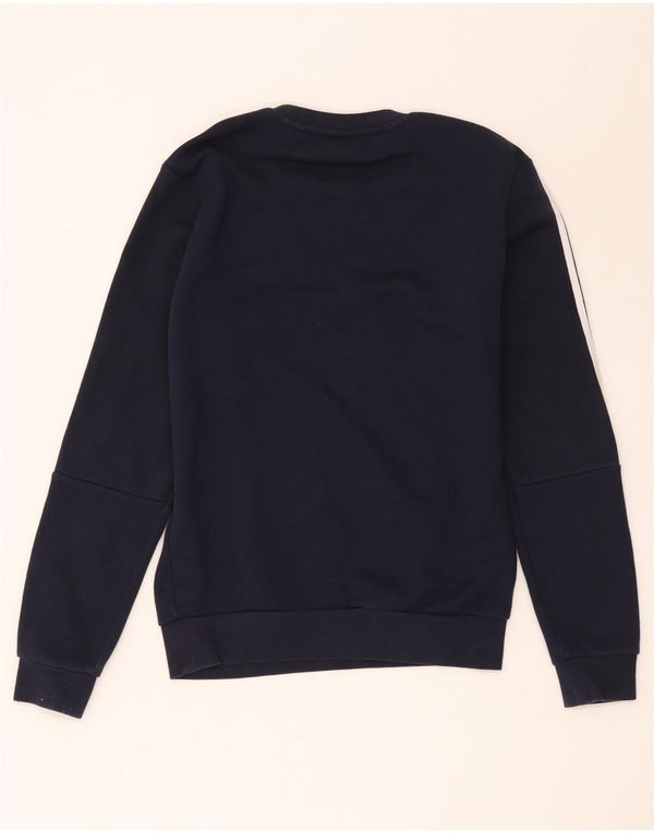 Adidas Mens Moletom Jumper Pequeno Algodão Azul Marinho