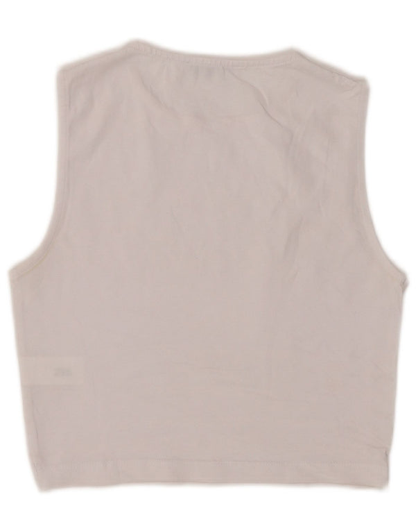 Zara Womens Crop Vest Top UK 4 XS Algodão Branco