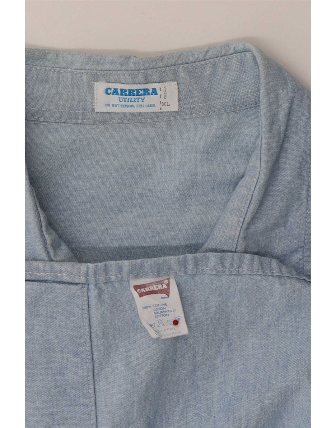 Camisa masculina Carrera XL azul algodão