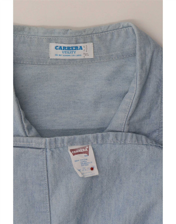 Camisa masculina Carrera XL azul algodão