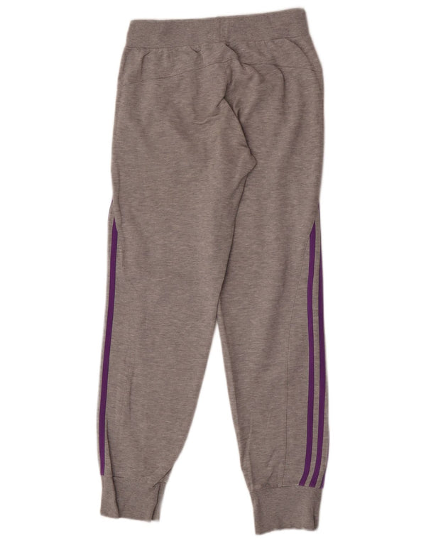 Adidas meninas calças de treino joggers 11-12 anos cinza manchado algodão