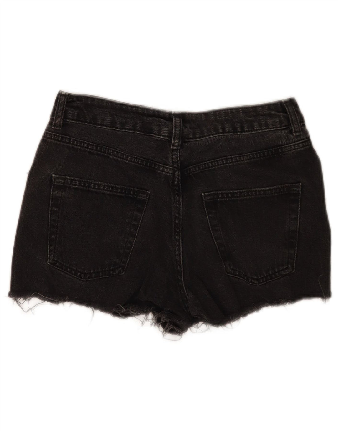 Shorts jeans feminino Topshop W26 pequeno algodão preto