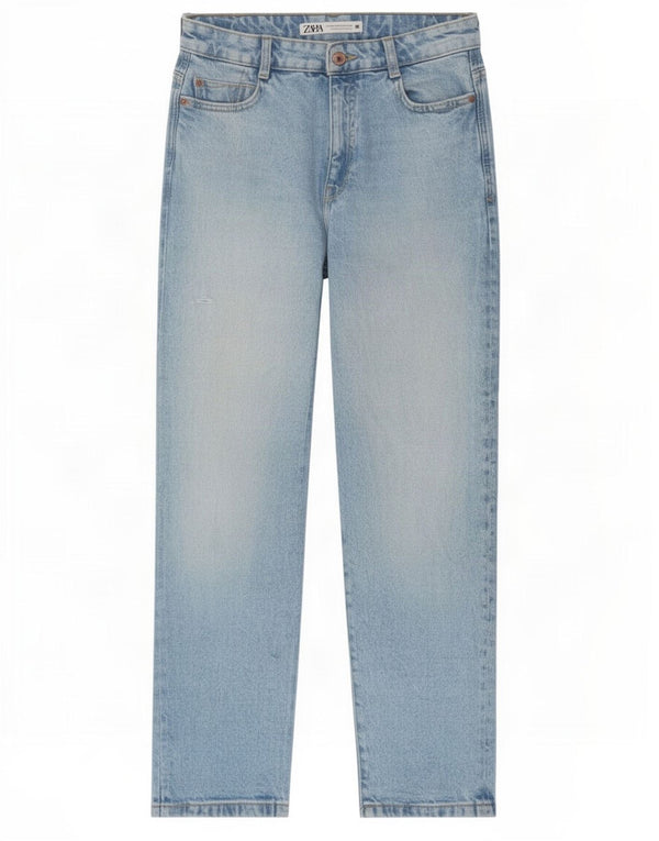 Zara Womens Straight Jeans EU 36 XS W26 L28 Blue Cotton