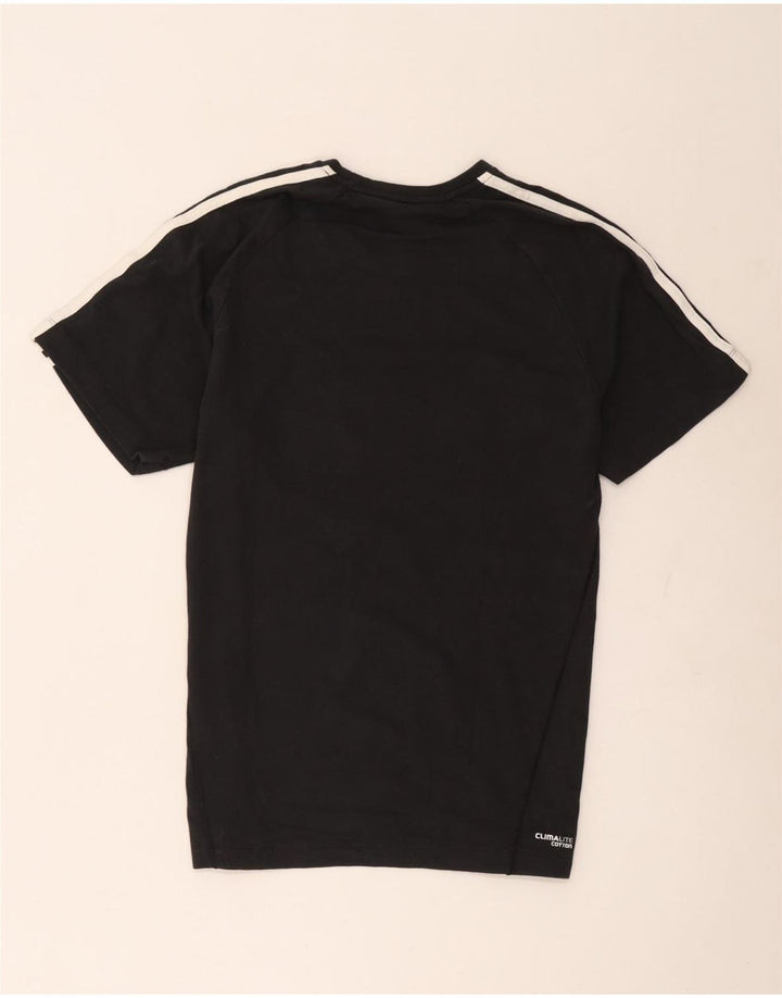 Adidas Mens Climalite Camiseta Top Médio Algodão Preto