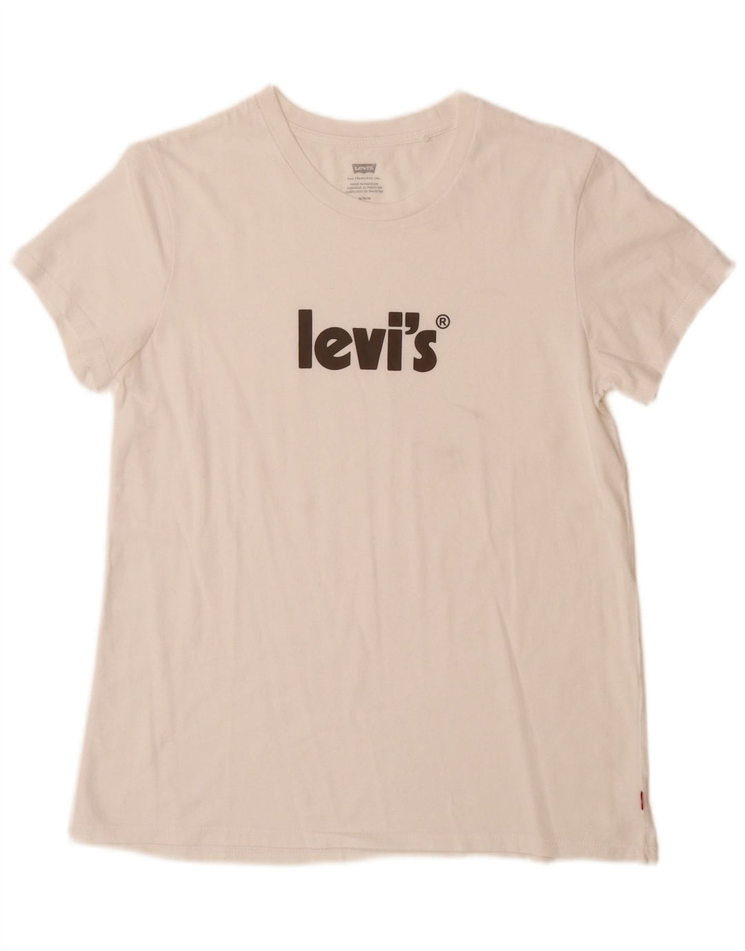 Camiseta feminina gráfica LEVI'S UK 12 médio branco
