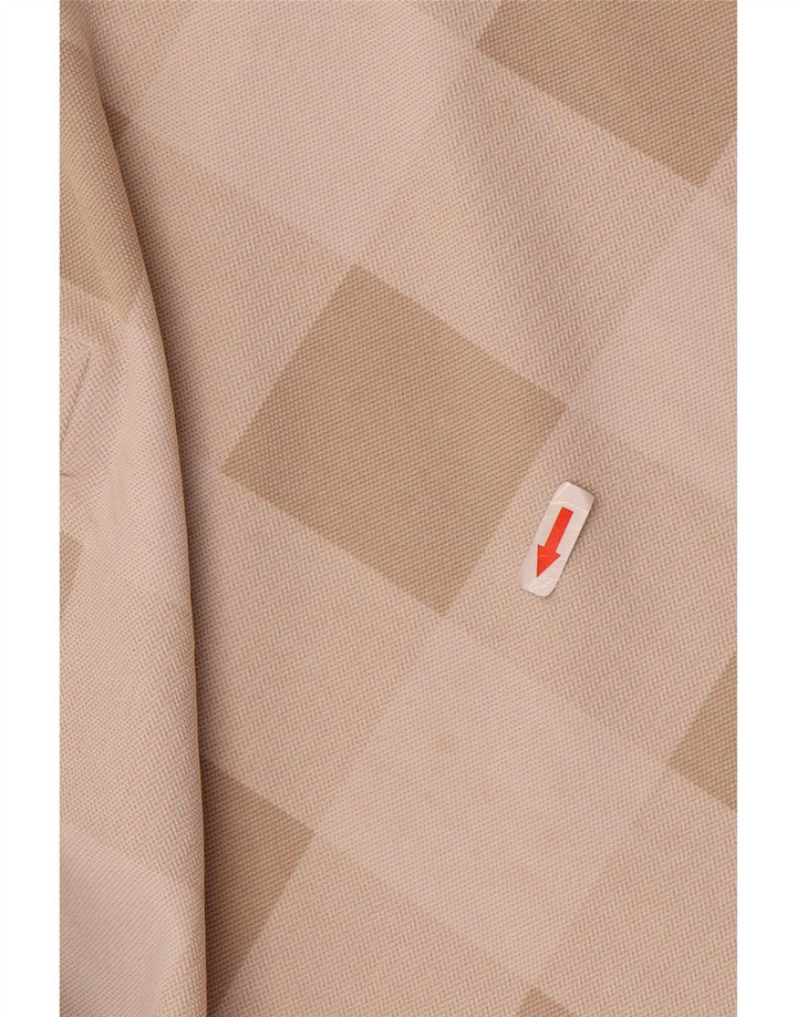 Camisa polo masculina Fred Perry pequena algodão geométrico bege