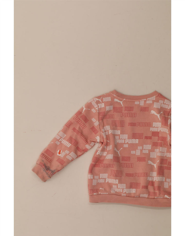 PUMA Baby Girls Graphic Sweatshirt Jumper 18-24 Months Pink Cotton Vintage Puma and Second-Hand Puma from Messina Hembry 