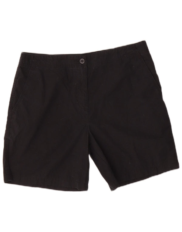 Shorts casuais femininos Marks & Spencer UK 12 médio W30 algodão preto