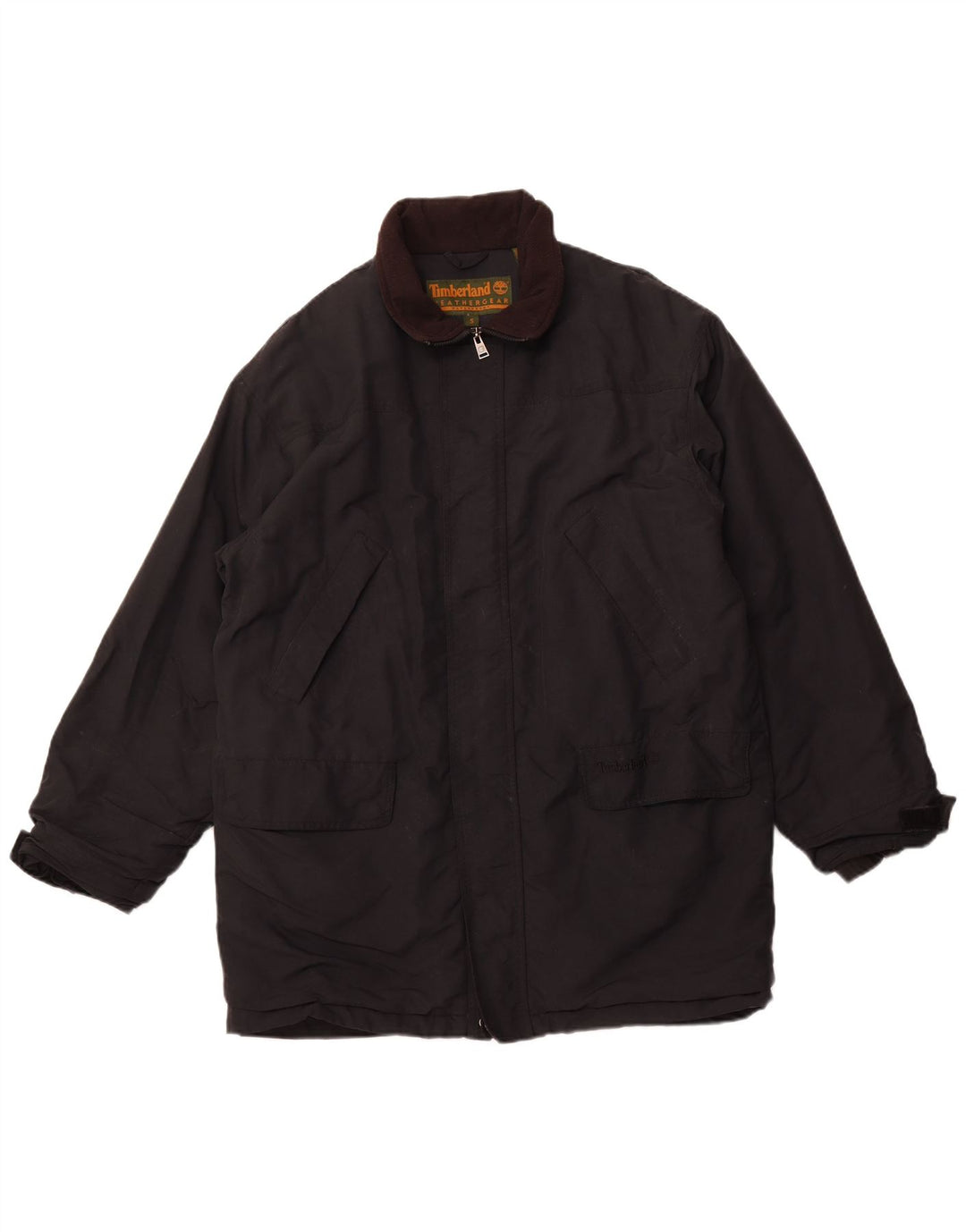 Jaqueta corta-vento masculina TIMBERLAND Loose Fit UK 36 pequena preta nylon