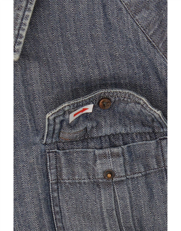 Camisa masculina Carhartt Slim Fit grande algodão espinha de peixe azul