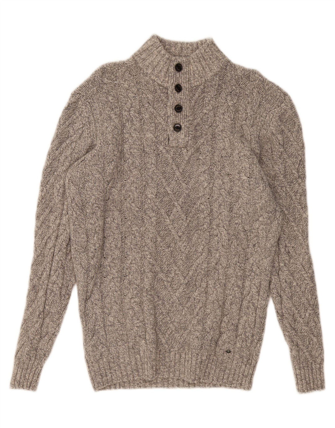 Suéter masculino WESTBURY com gola redonda e lã cinza médio