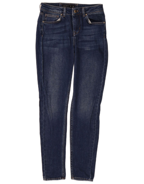 Karen Millen Jeans Skinny Feminino Reino Unido 8 Pequeno W26 L29 Azul Algodão