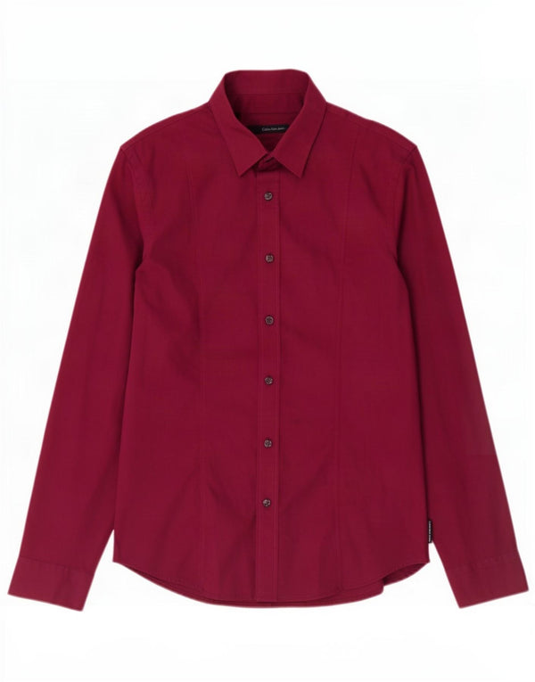 Camisa masculina Calvin Klein Jeans grande algodão marrom