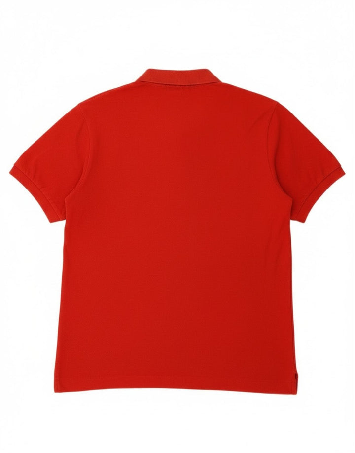 Camisa polo masculina Lacoste tamanho 4 médio algodão vermelho