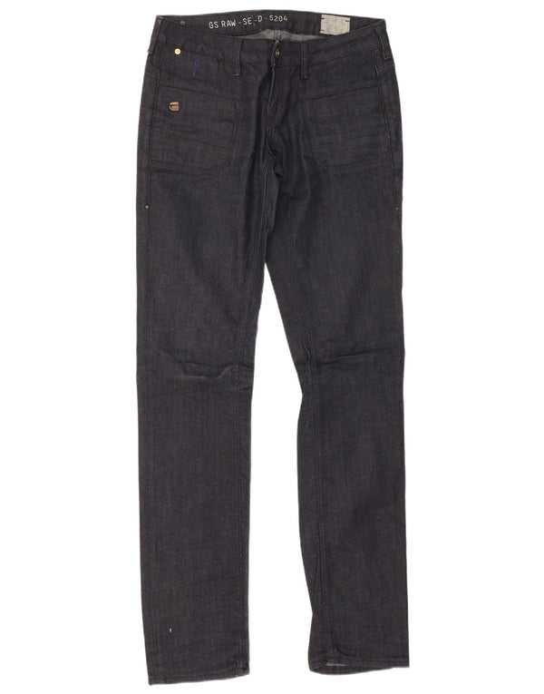 G-Star feminino 3301 jeans reto W31 L34 algodão azul marinho