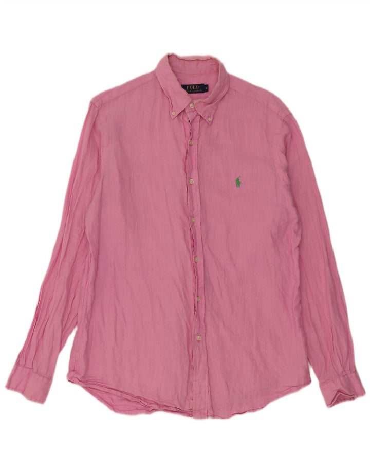 Polo Ralph Lauren Camisa masculina média rosa linho
