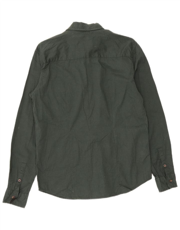 Camisa Wrangler Feminina Slim UK 14 Algodão Verde Médio