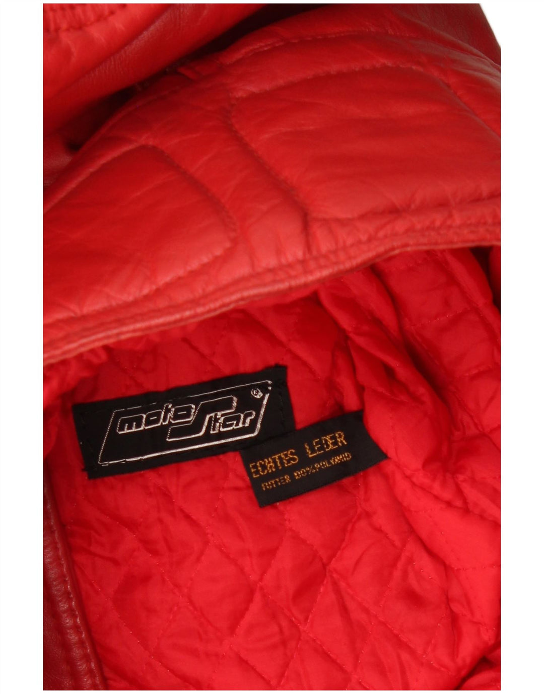 Jaqueta feminina vintage de couro Racer EU 40 couro vermelho médio