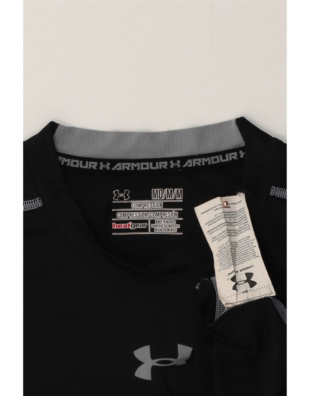Under ARMOR Mens Heat Gear Graphic Colete Top Médio Poliéster Preto