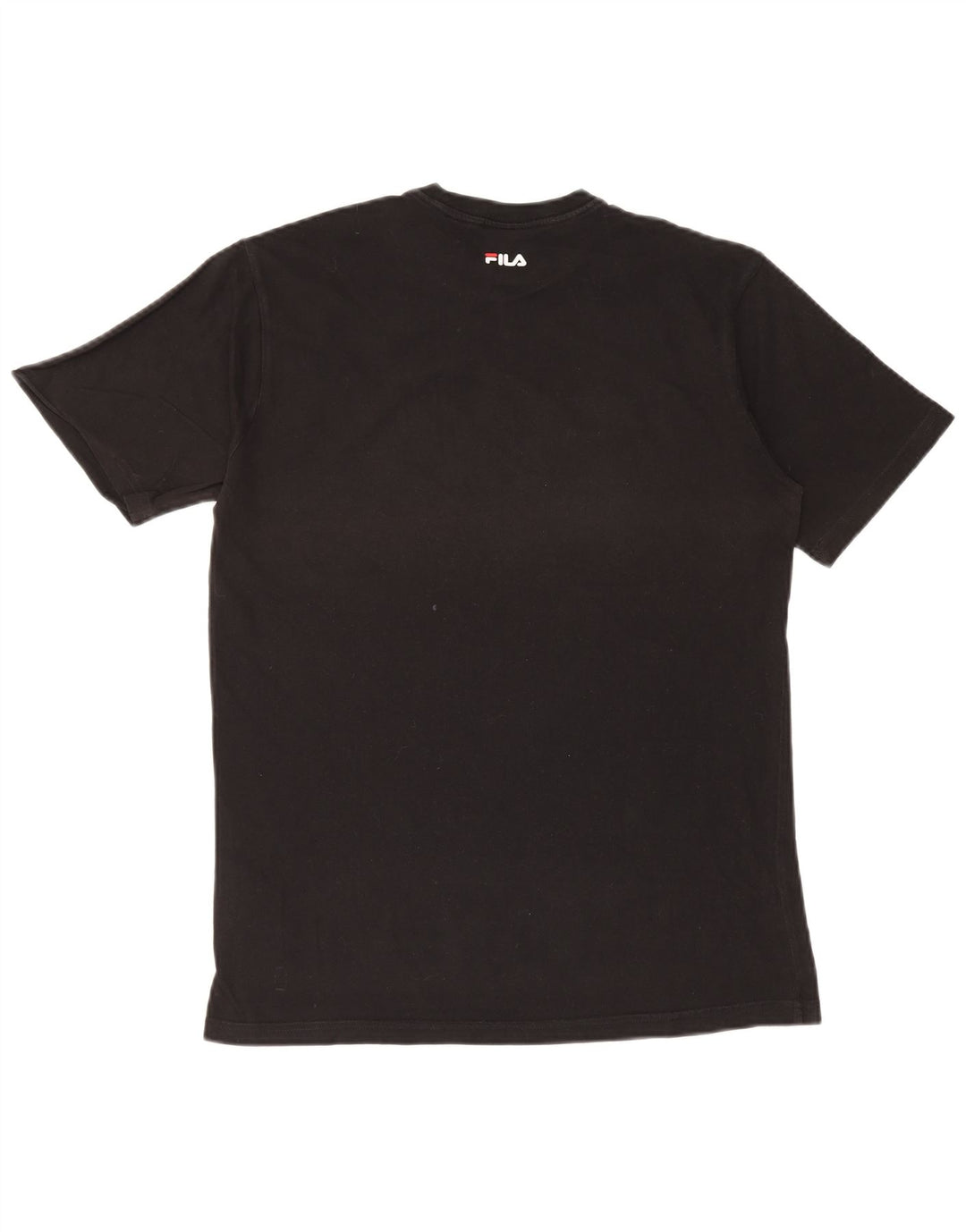Fila Mens Graphic T-Shirt Top Pequeno Algodão Preto