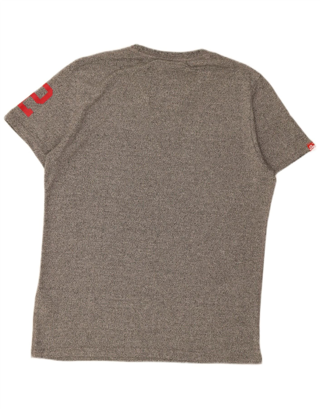 Camiseta masculina Superdry com estampa gráfica grande algodão manchado cinza