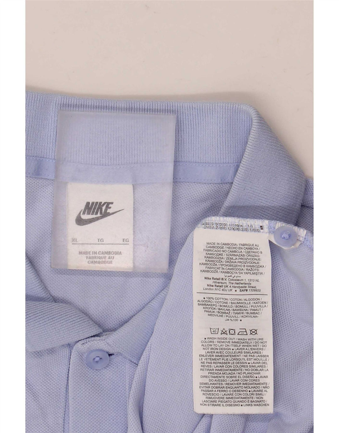 Camisa polo masculina Nike XL azul algodão