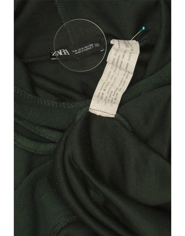 Zara Womens Oversized Hoodie Jumper UK 10 Pequeno Poliéster Verde