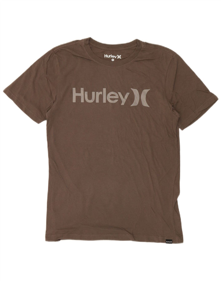 Camiseta masculina Hurley com estampa gráfica de algodão marrom médio