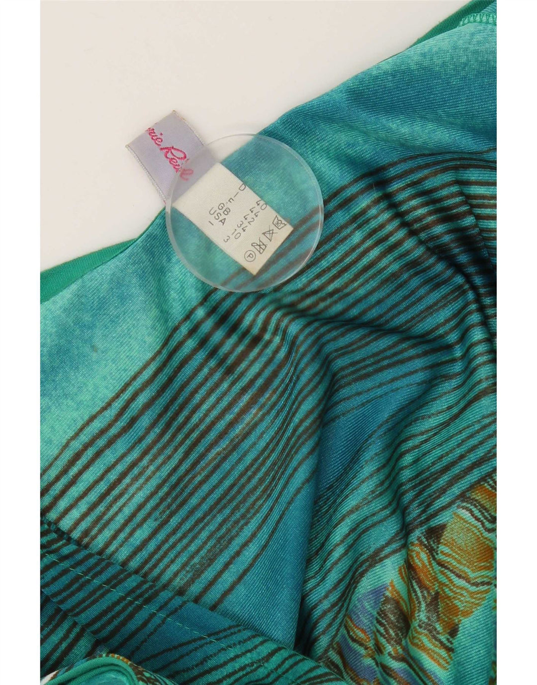 Macacão feminino vintage IT 44 poliamida floral verde médio