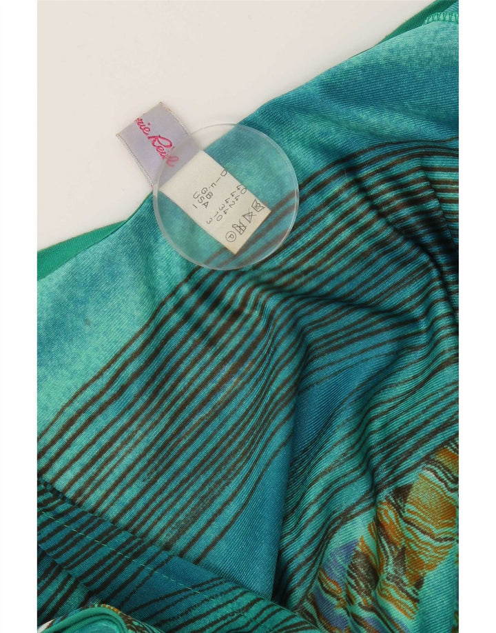 Macacão feminino vintage IT 44 poliamida floral verde médio