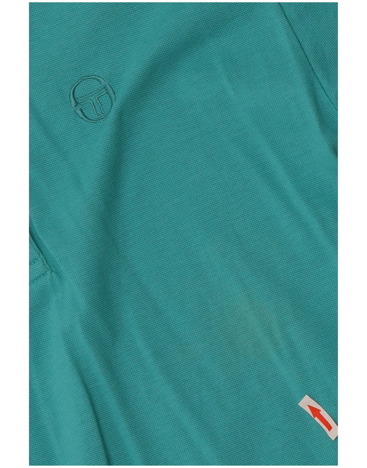 Camisa polo masculina Sergio Tacchini EU 38 algodão azul médio