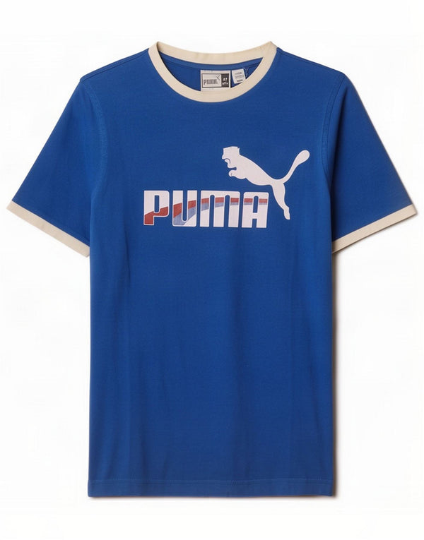 Puma Camiseta masculina gráfica Top XS Azul Colourblock