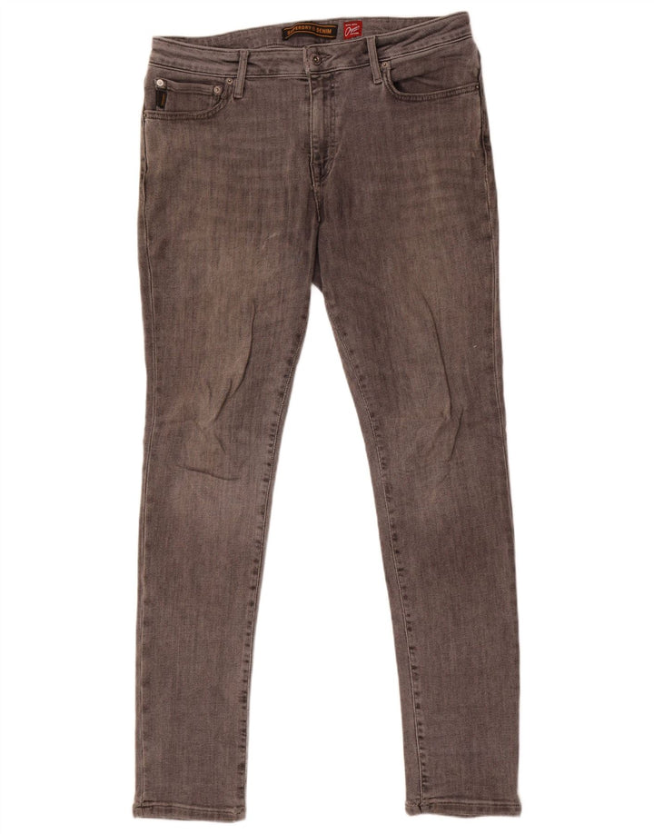 Jeans skinny masculino Superdry W36 L34 algodão cinza