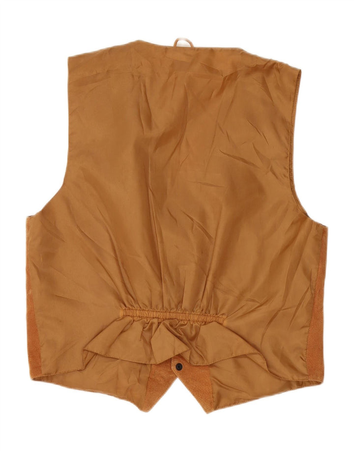 Colete masculino vintage de camurça XL couro marrom