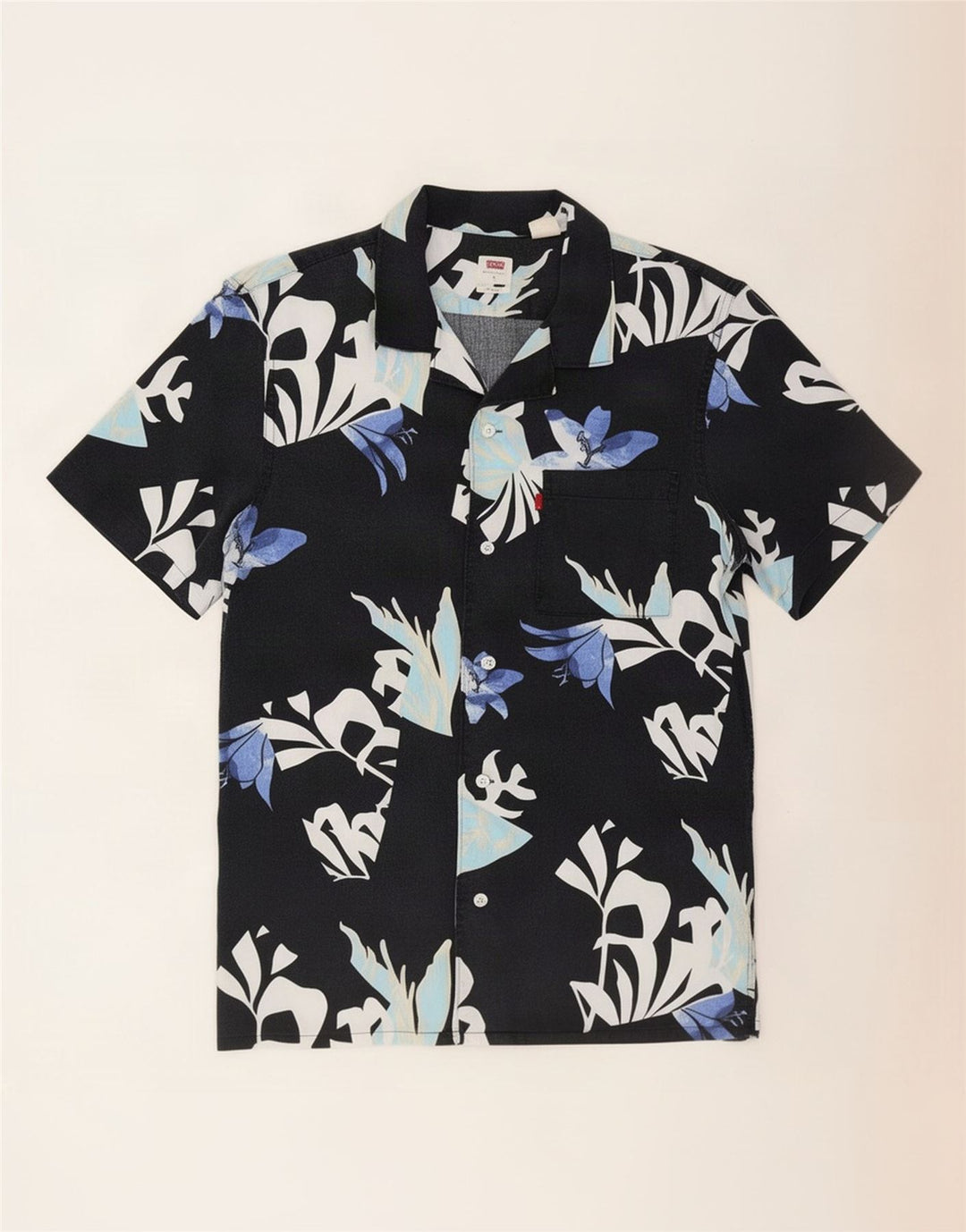 Camisa masculina relaxada de manga curta Levi's pequena preta floral lycra