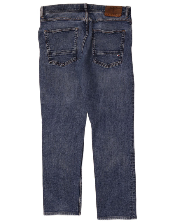 Tommy Hilfiger Masculino Denton Straight Jeans W32 L30 Azul Algodão