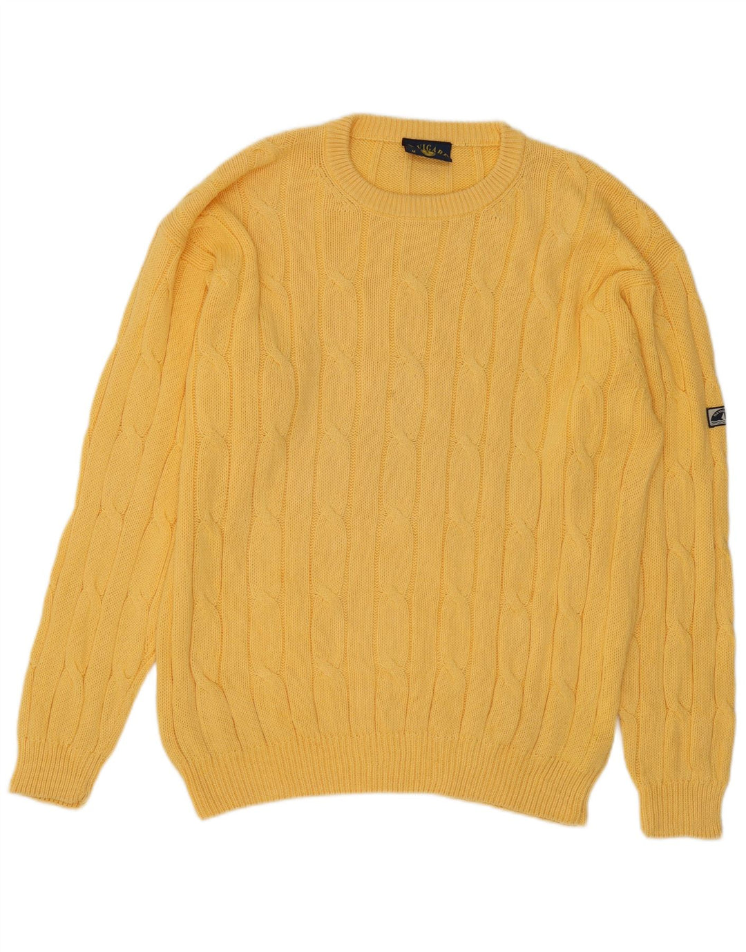 Suéter masculino Navigare com gola redonda e algodão amarelo médio