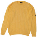Suéter masculino Navigare com gola redonda e algodão amarelo médio