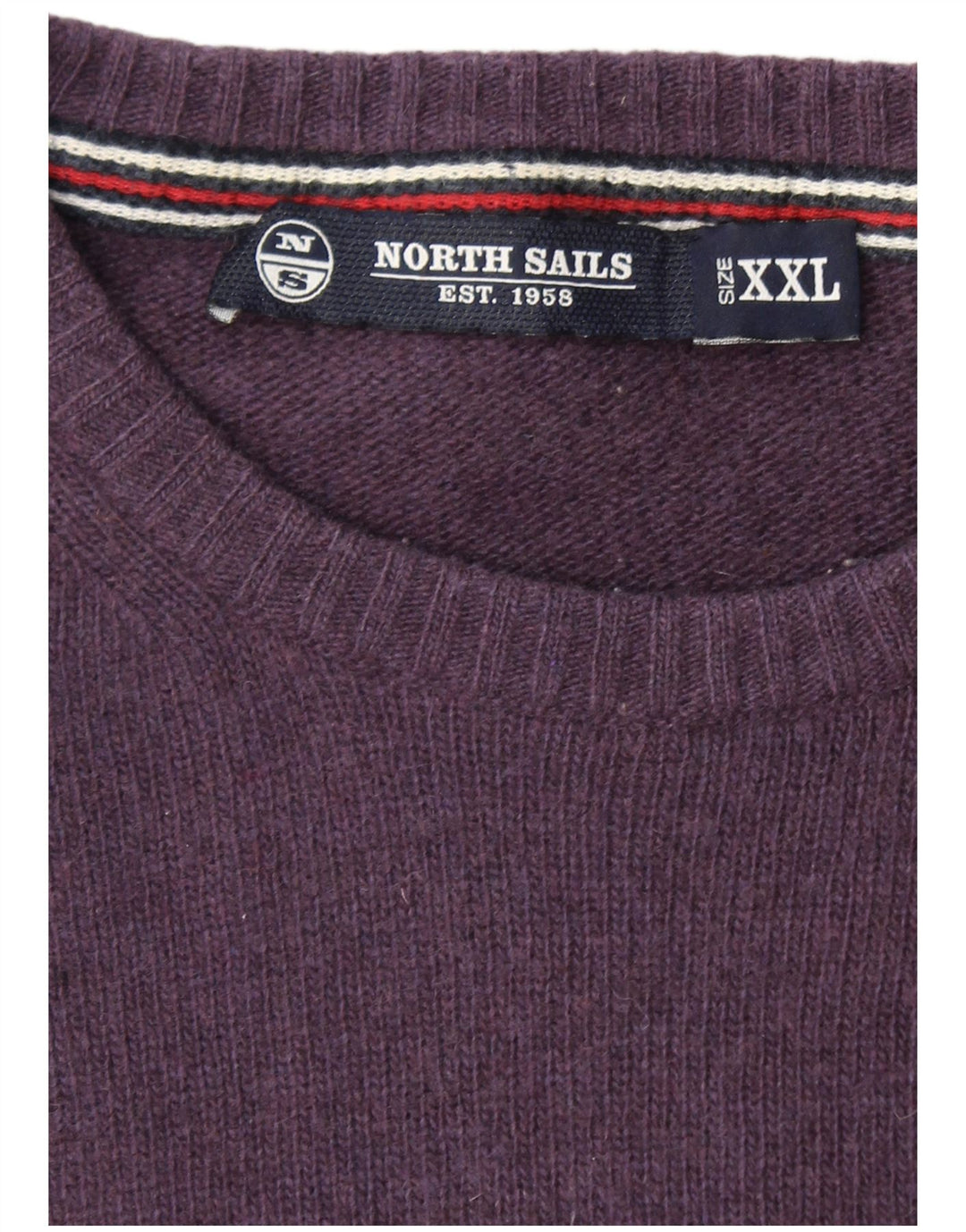 Suéter masculino NORTH SAILS com gola redonda 2XL lã roxa