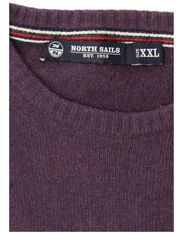Suéter masculino NORTH SAILS com gola redonda 2XL lã roxa