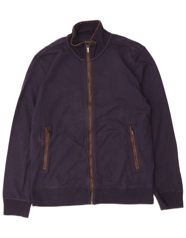 Jaqueta masculina Massimo Dutti de ajuste regular, jaqueta grande de algodão azul marinho
