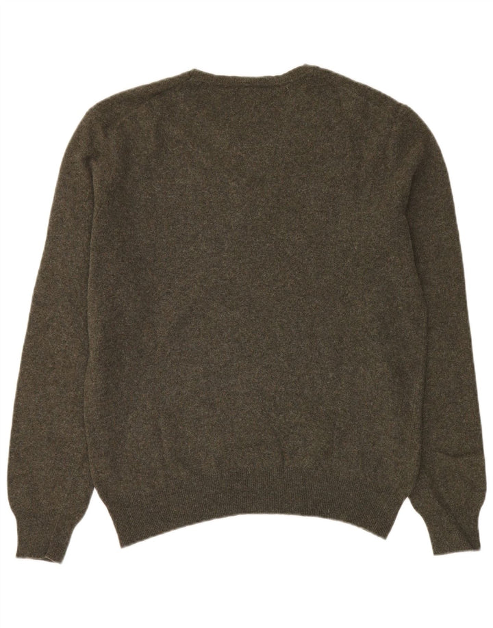 Suéter masculino BENETTON com gola redonda, grande lã cáqui