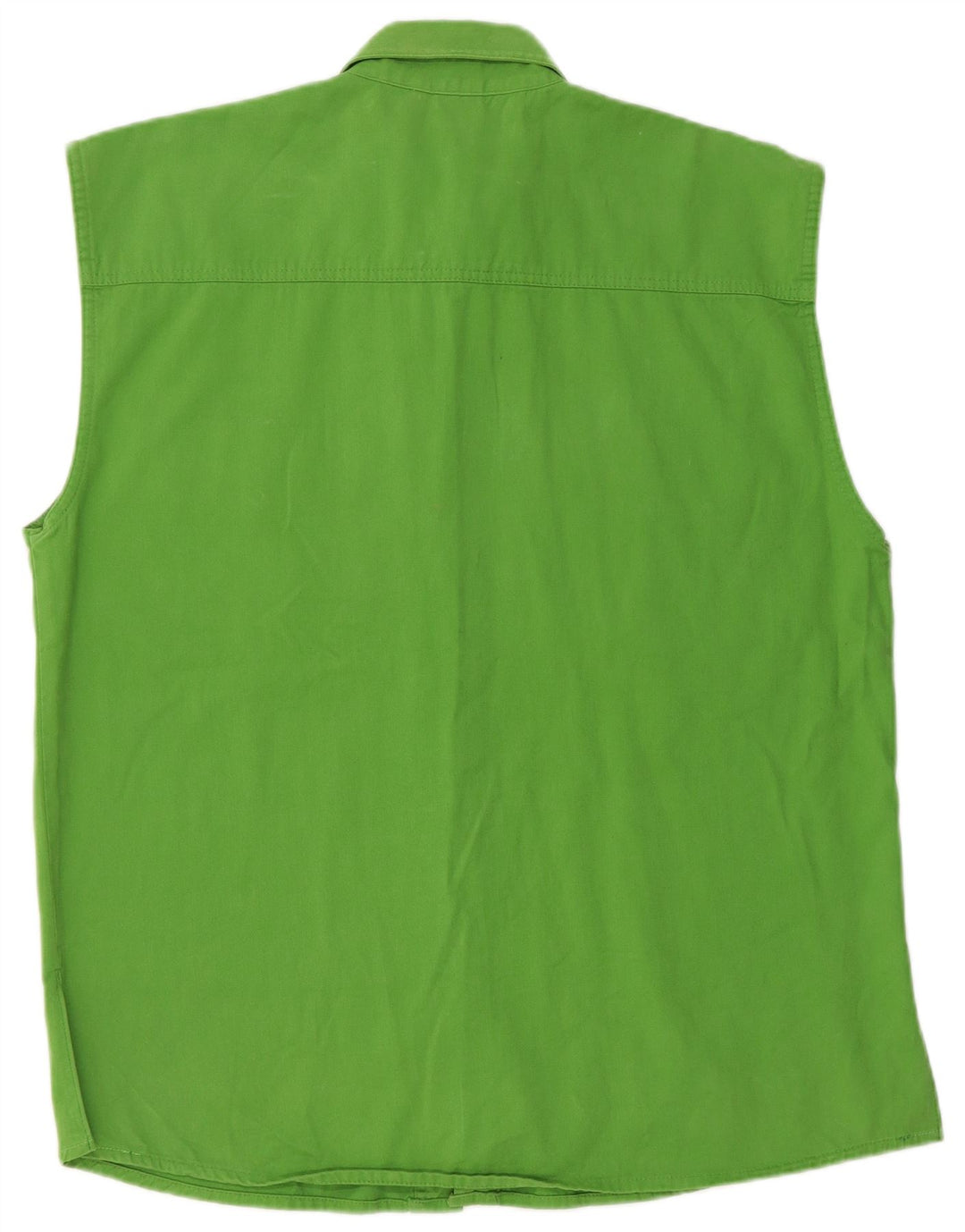 Camisa feminina vintage sem mangas oversized UE 40 algodão verde médio