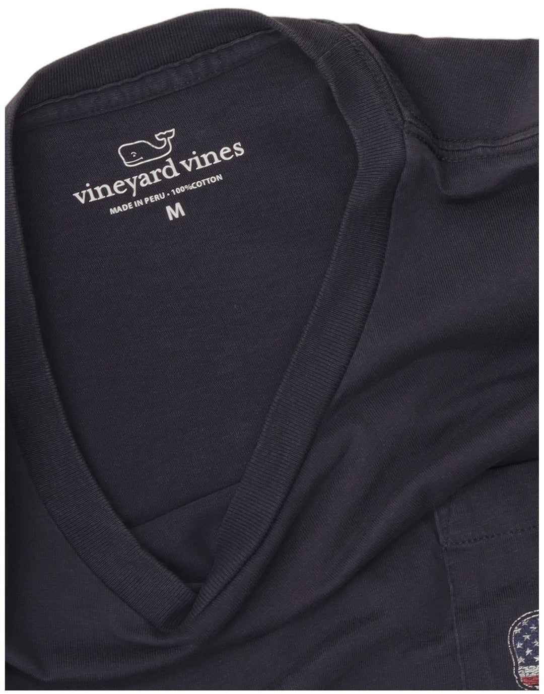 Camiseta gráfica masculina Vineyard Vines EUA, algodão azul marinho médio