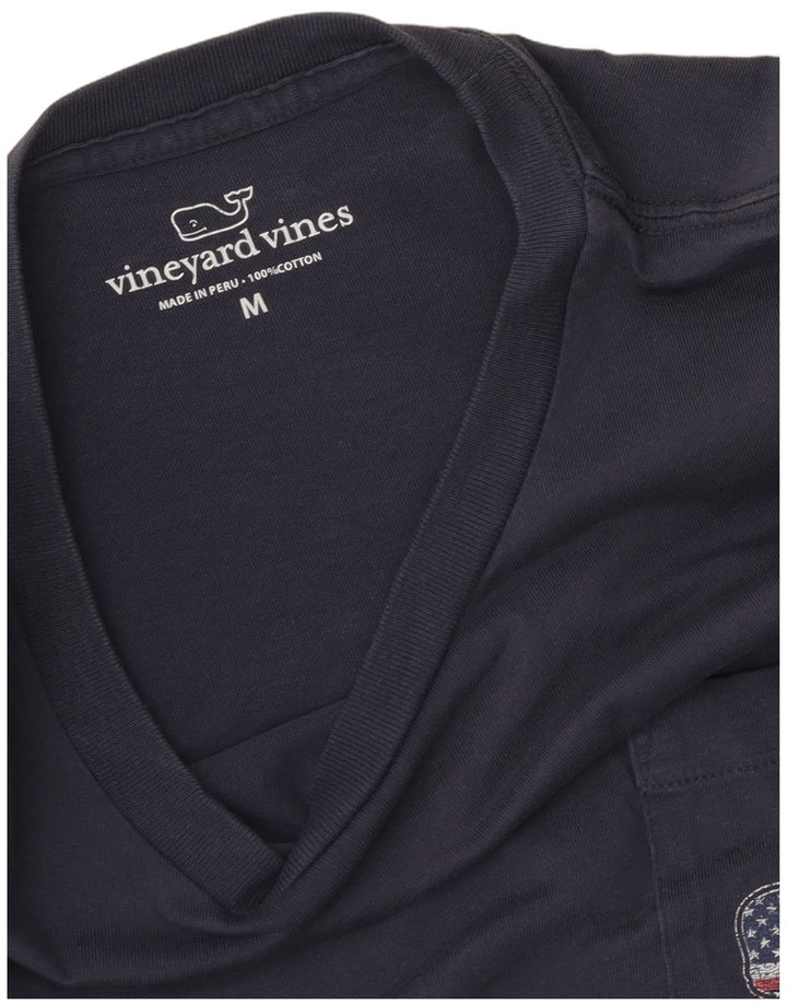 Camiseta gráfica masculina Vineyard Vines EUA, algodão azul marinho médio