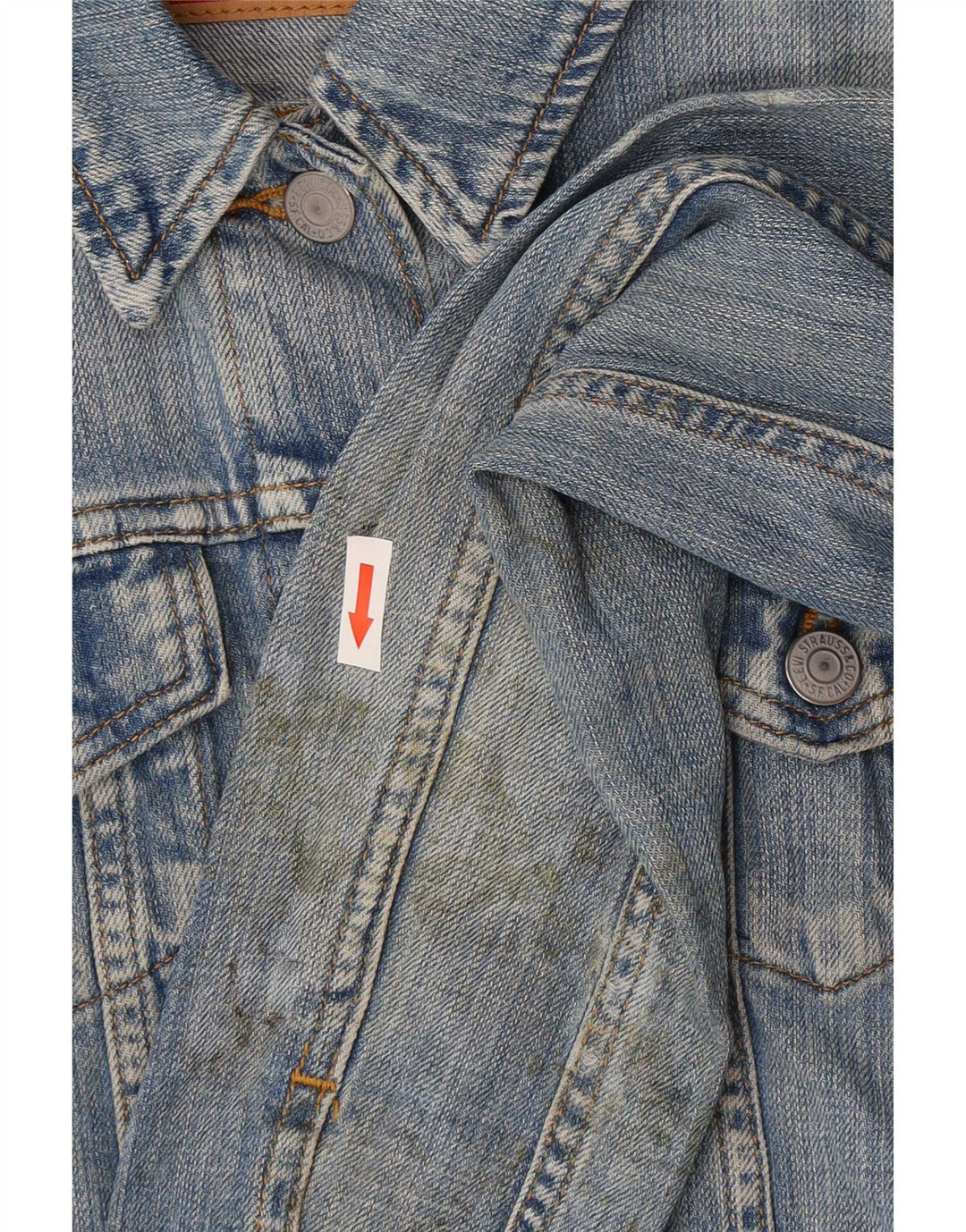 Jaqueta jeans feminina Levi's Graphic UK 8 pequeno algodão azul
