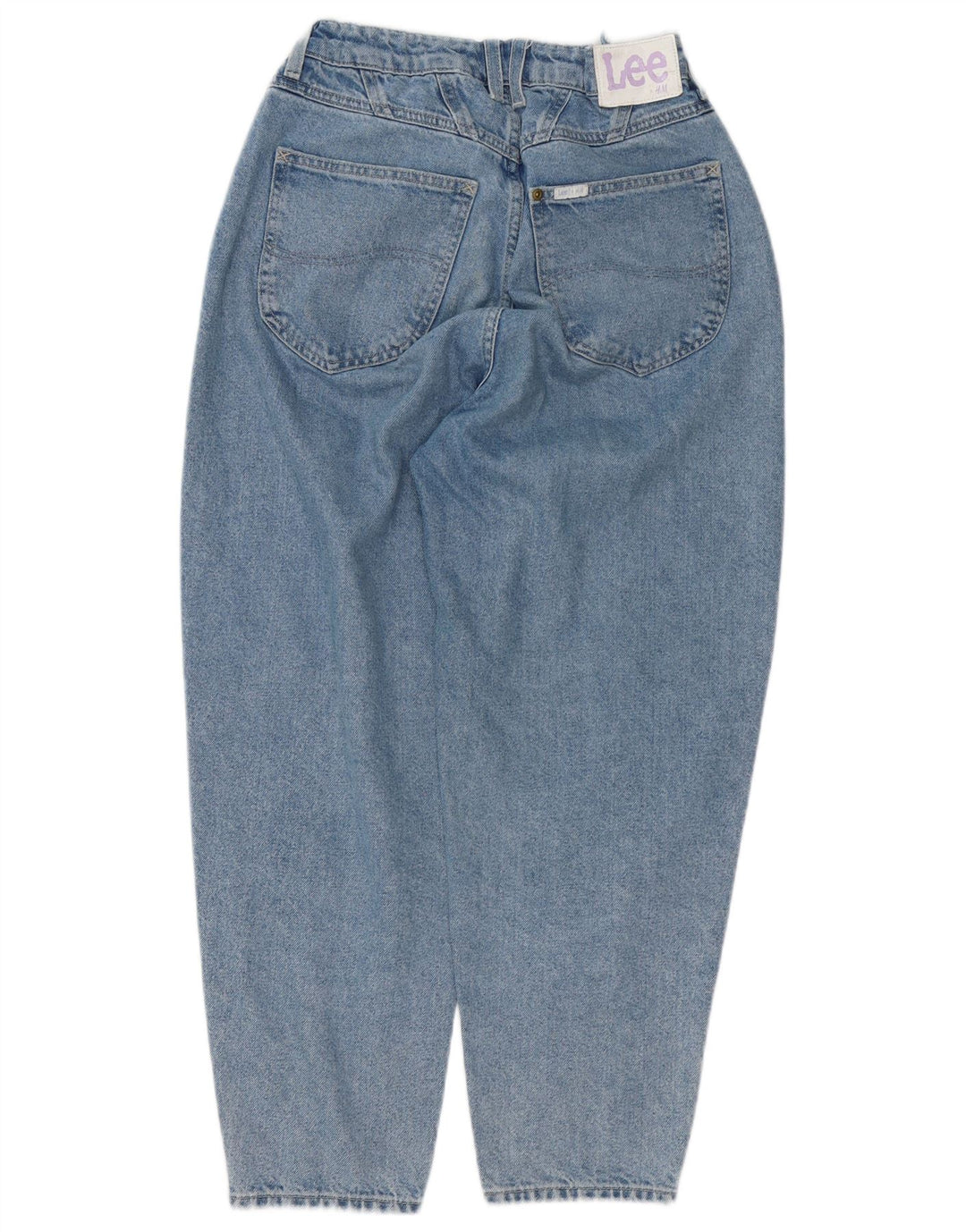 LEE Feminino By H&M High Rise Crop Loose Jeans EUA 8 Médio W32 L25 Azul