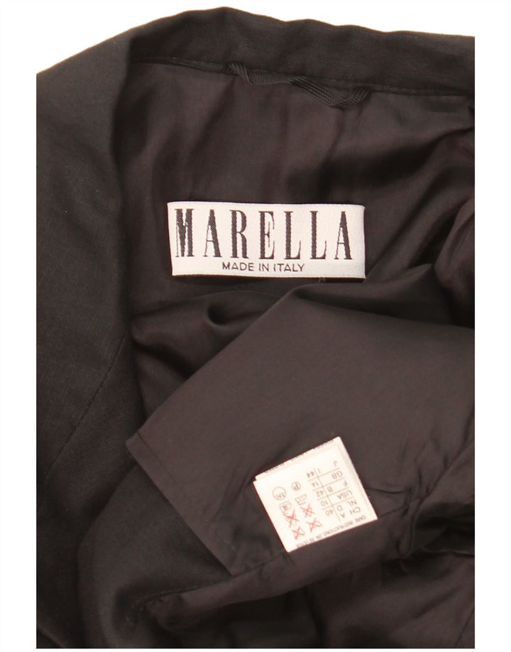 Jaqueta blazer feminina de manga curta com 2 botões MARELLA Reino Unido 14 médio preto