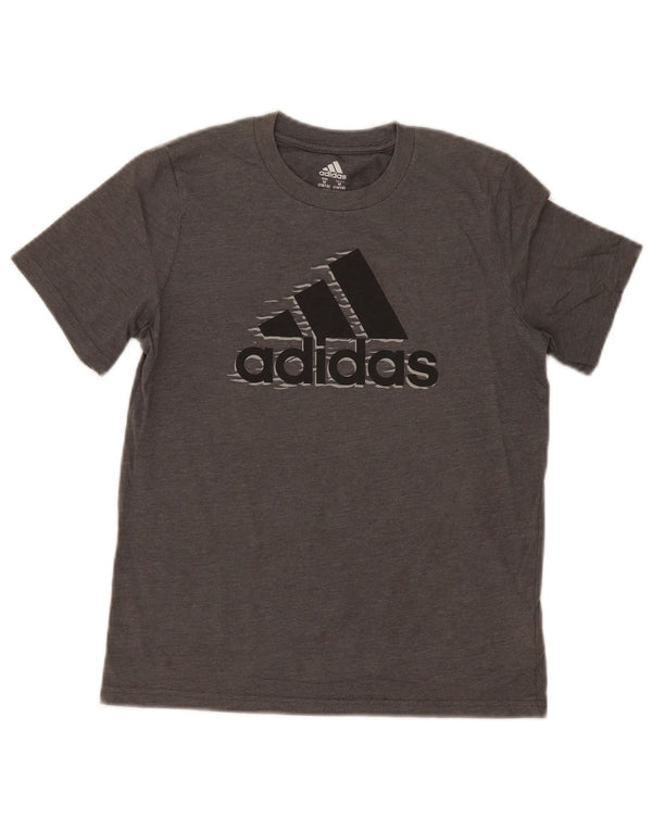 Camiseta Adidas Meninos Graphic Top 10-11 Anos Cinza Médio Algodão